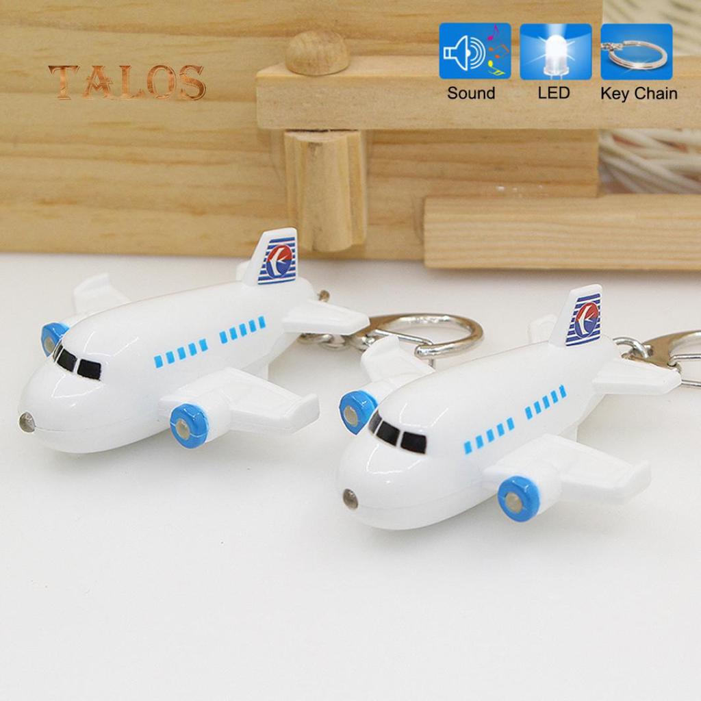 Portachiavi LED Suono Aereo Carino Portachiavi Auto Decorazione da Appendere per Borsa Ciondolo Sospeso Regalo