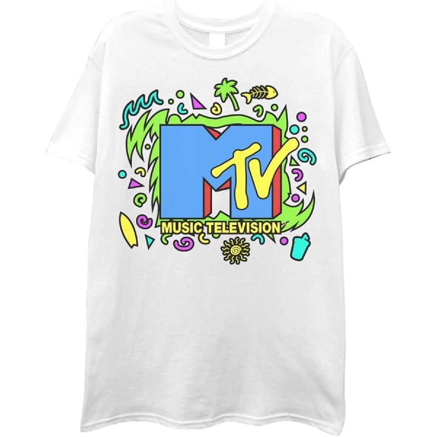 Мужская футболка MTV с логотипом, ретро 90-х S
