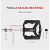 Ultralight Flat MTB Pedals Nylon Bicycle Pedal Bmx Mountain Bike Platform Pedals 3 Sealed Bearings Cycling Pedals For Bicycle