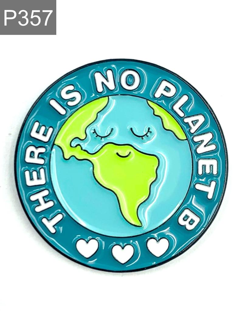 New Enamel Pin World Earth Love No Planet B Metal Connector Gift Birthday 1pc