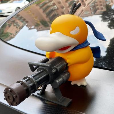 9/15cm Cartoon Pokemon Gatling Gun Psyduck Stehende Haltung Actionfigur Sammlermodell Autoornament Schreibtischdekoration Spielzeug Geschenke
