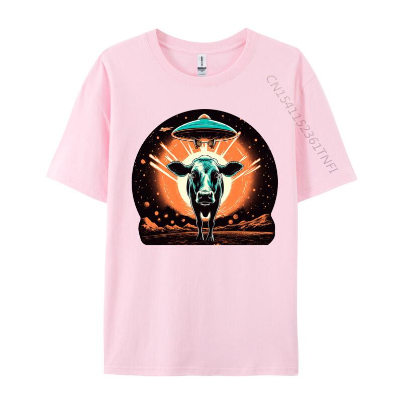 Cosmic Cows Tshirt New Design Graphic Cotton T Shirt For Men Novelty Top Blouse For Autumn Cream T Shirt