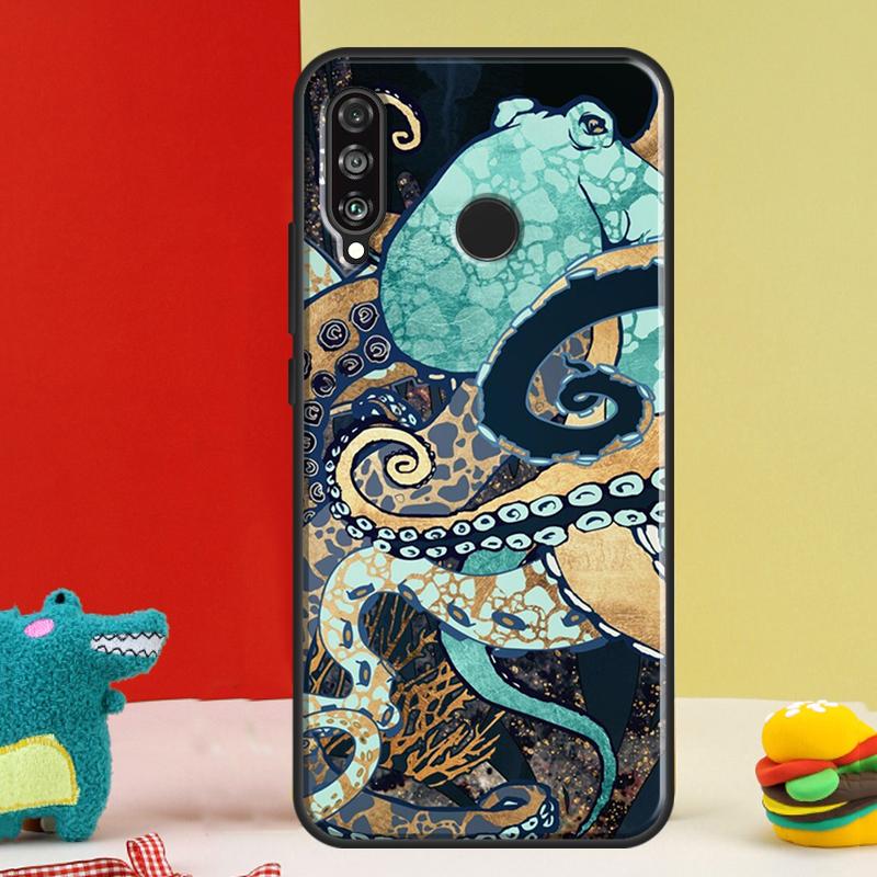 Marine Life Ocean Octopus For Huawei Nova 12i 12s 11i 5T 9 10 SE Y91 Y90 Y60 Y70 Y72 Y61 P60 Pro P20 P40 P30 Lite Case