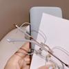 Anti Blue Light Glasses Women Myopia Glasses Eyeglasses Computer Glasses with Diopters 0 To -4.0 Shiny Rimless Frame Glasses