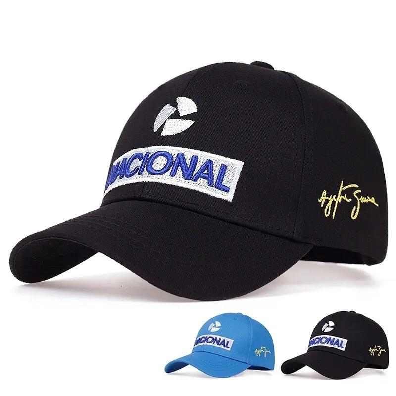 Novo Chapéu de Moda Bordado de Piloto de Corrida Ayrton Senna, Boné de Basebol para Proteção Solar ao Ar Livre, Chapéu Casual, Chapéu Esportivo