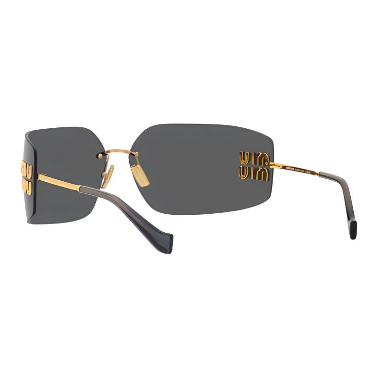 MIU MIU Side Logo Irregular Shape Sunglasses Women Sunglasses Gold MU54YS5AK5S0