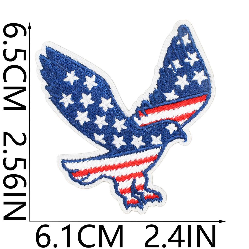 American National Day Cake Embroidery Cloth Sticker Bag Decoration Patch Sticker Independence Day Love Eagle Computer Embroidery Label