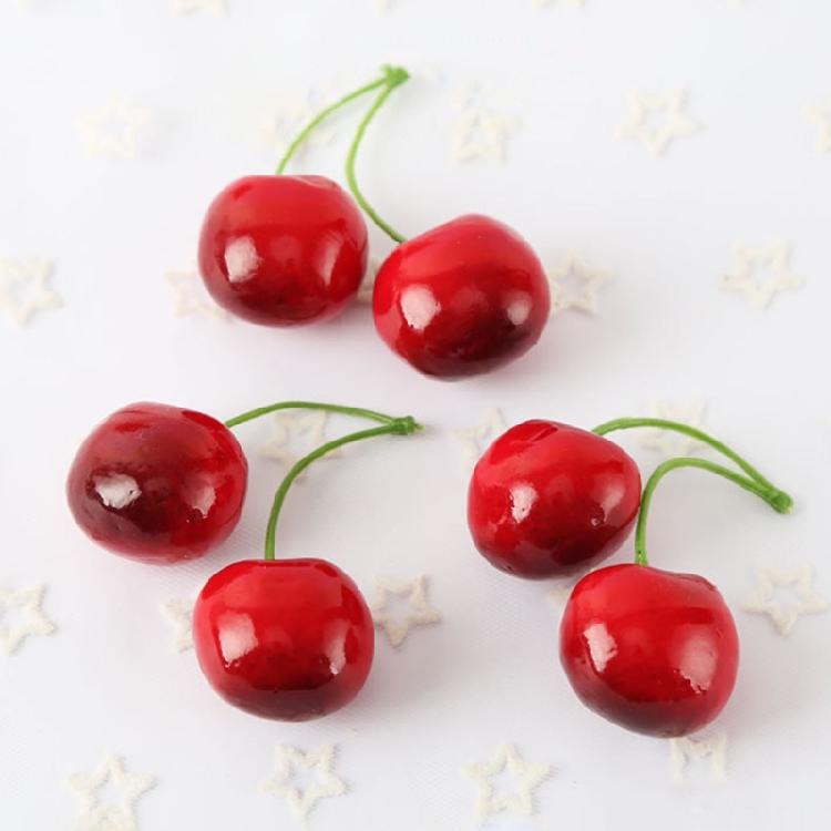 10 Pair False Cherry Decorations Artificial Cherries Props for Shopping Mall