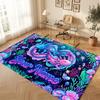 Underwater Fish Theme Soft Crystal Velvet Rug Custom Name & Text Print Non Slip Floor Rug for Bedroom Living Room