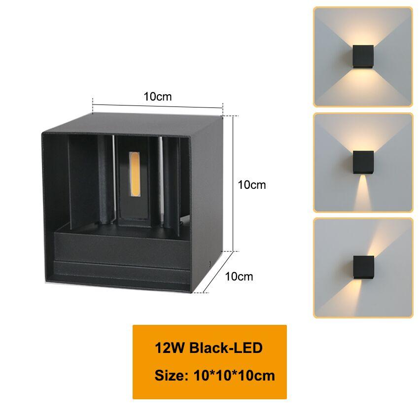 LED Wall Lamp for Indoor and Outdoor, Aluminum Wall Light, Surface Mounted Cube, Garden Porch Wall Sconce, IP65 Waterproof
