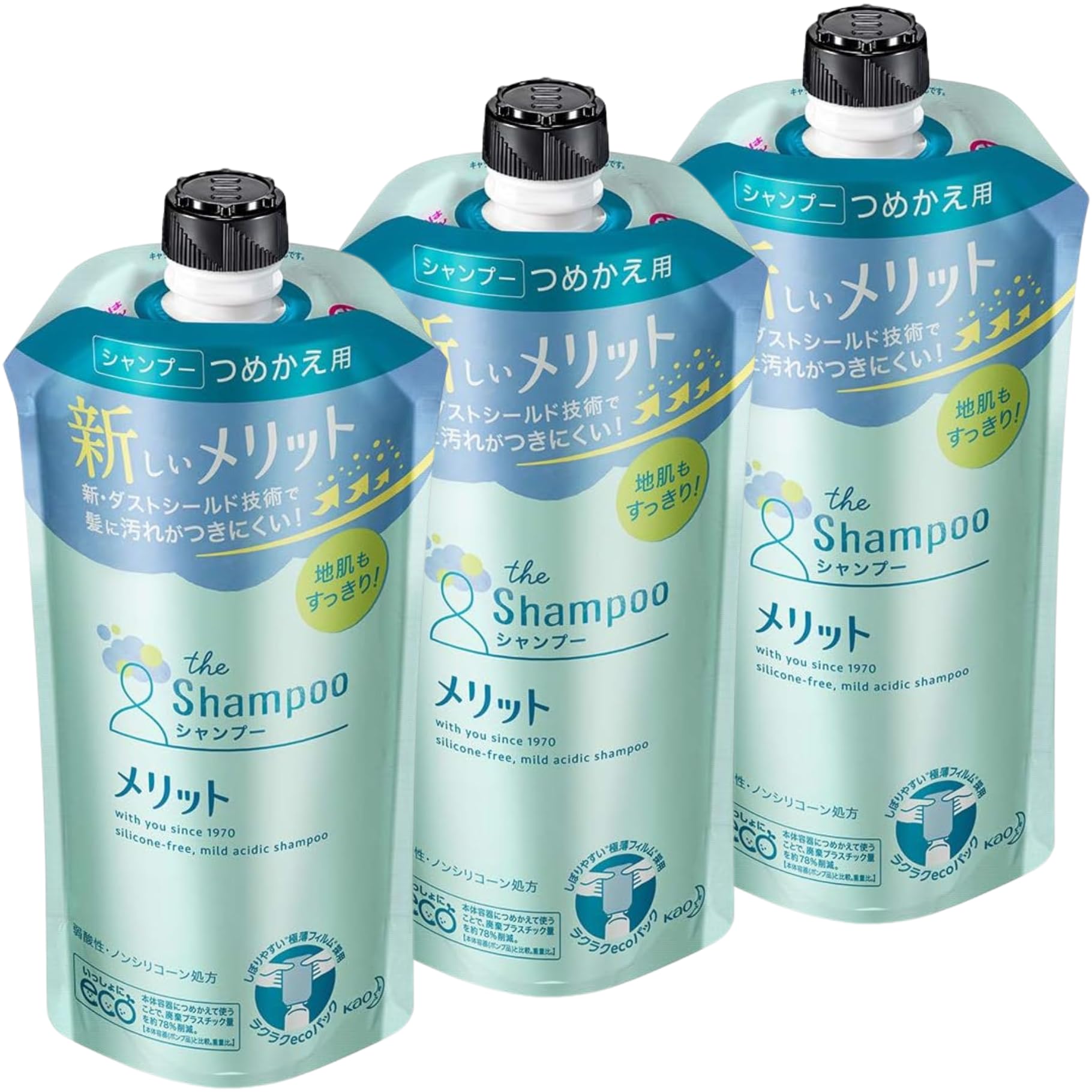 

Kao Merit Shampoo Refill 340ml x 3 bottles