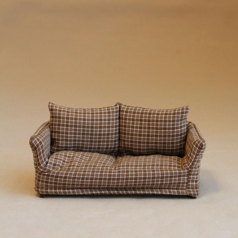 Smooth cotton Tiny Sofa Model For 1 12 Model house Displays Detachable For Realistic Home Trim