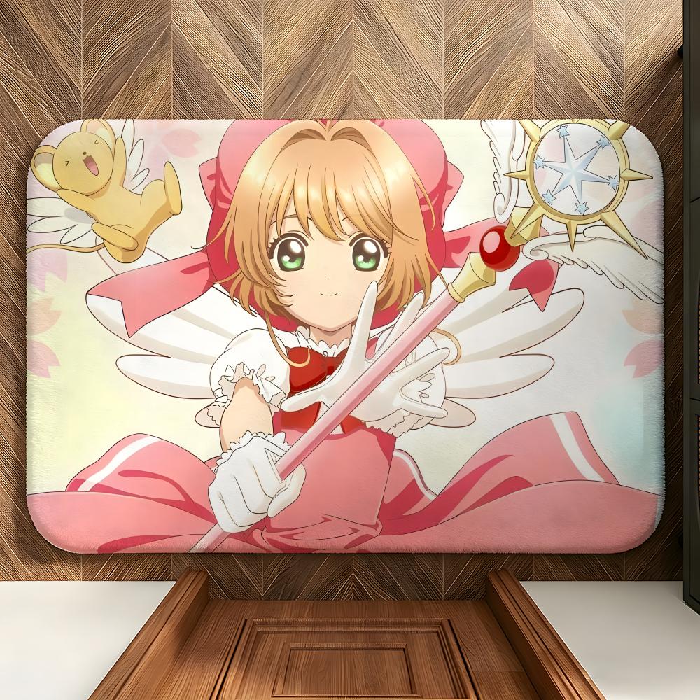 Anime M-Magical S-Sakura Floor Mat Soft Flannel Floor Mat Suitable for Entryways, Living Rooms, Bedrooms, and Bathrooms