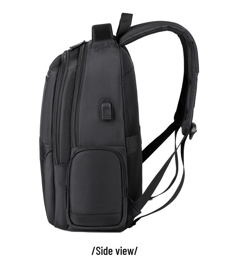 Men's Large Capacity Color Block Laptop Backpack - Business Casual & Student Friendly