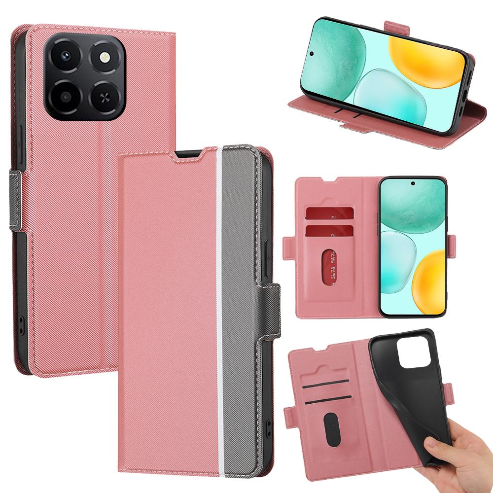 For Honor X6c 4G Case Card Holder Twill Texture Leather Phone Cover