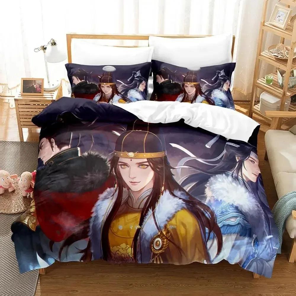 Nytt Mo Dao Zu Shi The Grandmaster of Demonic Cultivation Sängkläder Anime Tre-delat set Vuxen Barn Sovrum Påslakan Set