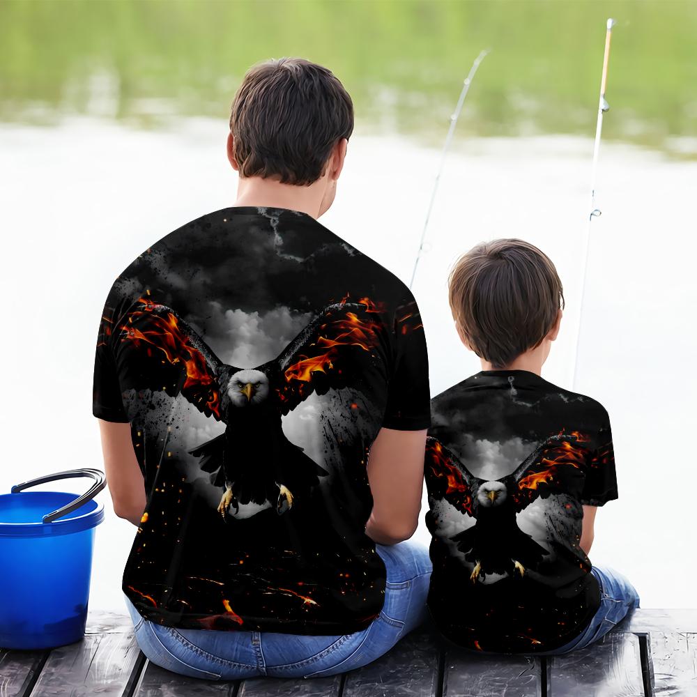 Eagle 3D Printed Shirt Funny Men Dad Clothes