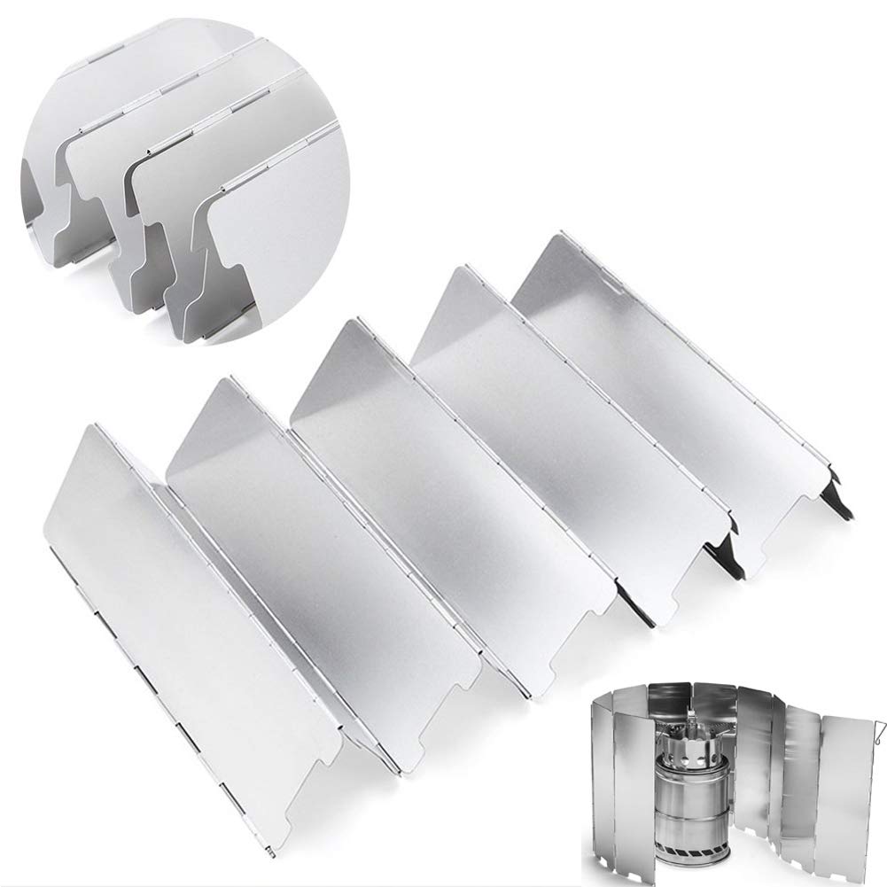 8/10/12/16 Plates Gas Stove Wind Shield Outdoor Camping Picnic Cooking Burner Windproof Screen Aluminum Alloy Wind Screen