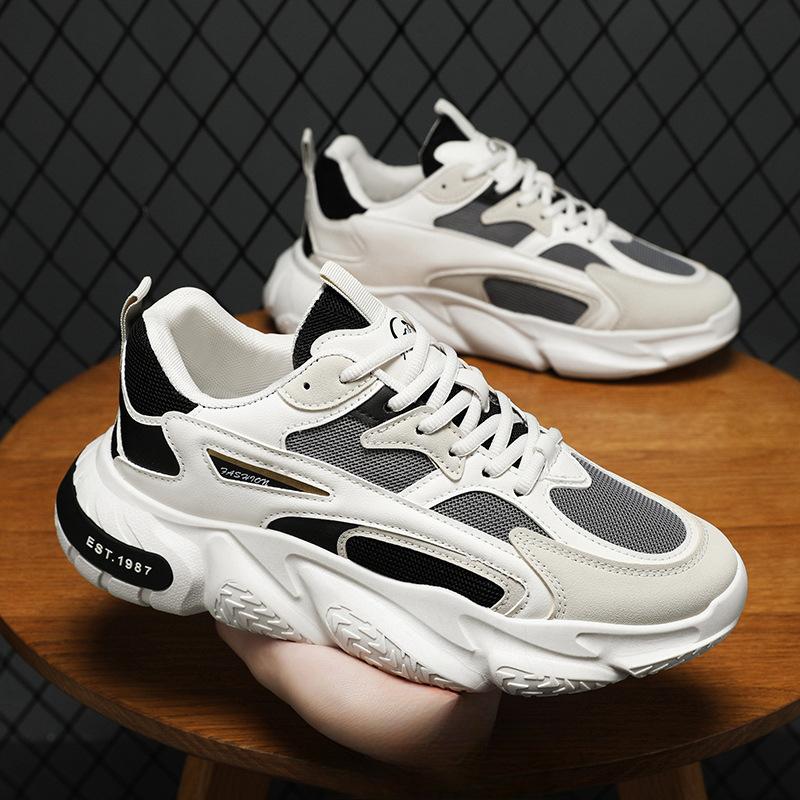 Breathable Mesh Men's Trendy Versatile Thick Soled Sneakers for Casual Running