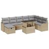 VidaXL Ensemble de canapé de jardin 9 pièces avec coussins Beige Poly Rattan 3359737