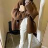2026 Autumn/Winter Hong Kong Style Retro Knit Women's Cardigan - Soft, Cozy, Lazy Fit Sweater Coat for Spring/Autumn