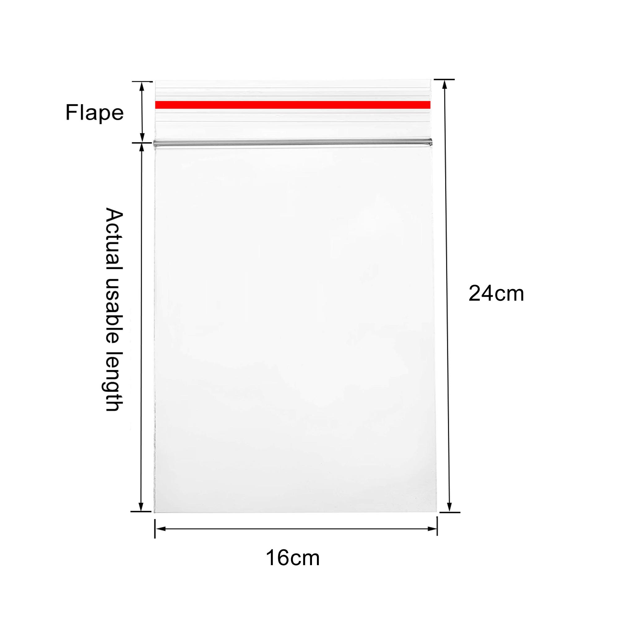 

100 шт., самозапечатывающиеся прозрачные целлофановые пакеты, закрывающиеся пластиковые полиэтиленовые пакеты с застежкой-молнией с красными краями, полиэтиленовые пакеты для фотографий, открыток, ювелирных документов, хлебобулочных изделий, печенья, конф
