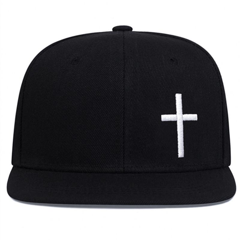 Hip Hop Cap With Cross Embroidery And Adjustable Fit For Street Style