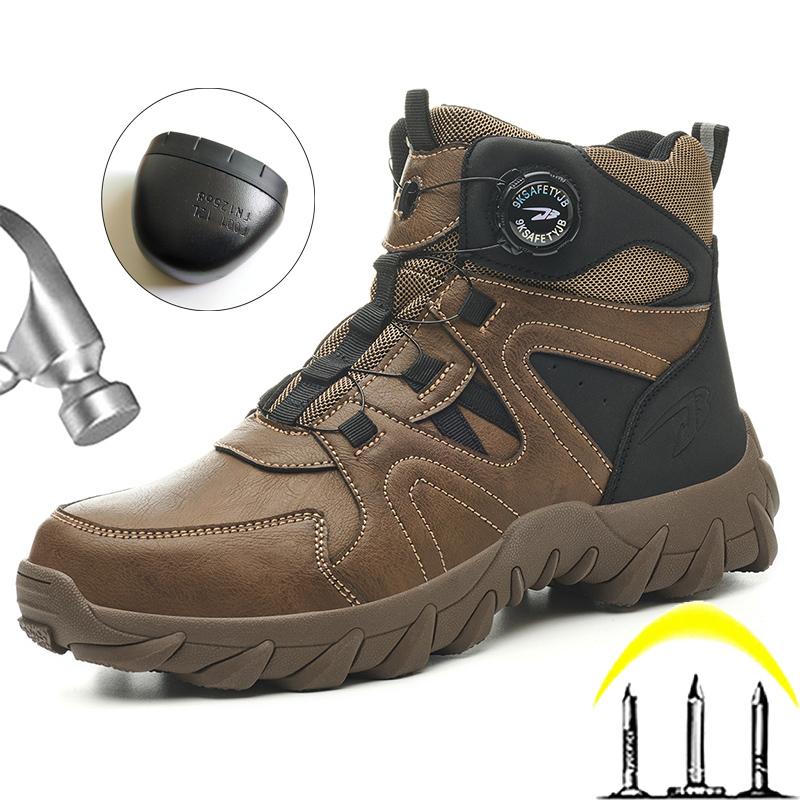 high-quality Work Boots Men Anti-smash Anti puncture Safety Shoes Men wear resistant Industrial Shoes Security Protection Boots