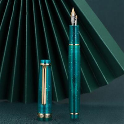 Fountain Pen Fine Cardiogram Nib with Large Ink Converter Compact Size Portable Smooth Writing Pen Stationery Gift