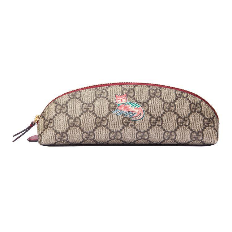

Gucci Cat Print Vintage Logo Canvas And Leather Pencil Case Men Stationery Storage Ebony Red 662129-2Z0CG-8658 Ebony/Red