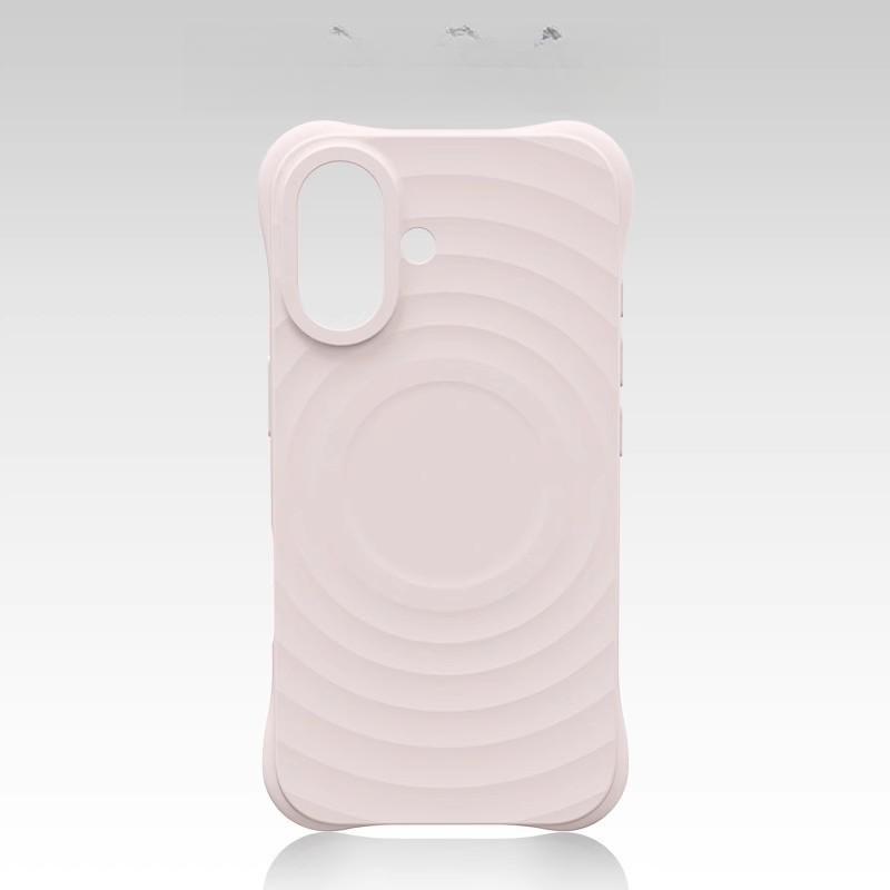 

Подходит для iPhone 16, чехол для мобильного телефона Wave Ray Liquid, Apple 15, магнитная зарядка, 14pro, защитный чехол от падения на четыре угла iPhone13proMax розовый