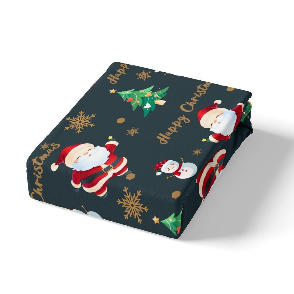 Cartoon Weihnachtsmann Dreiteiliger Bettbezug 3D Digitaldruck Bettwäscheset Bettdecke