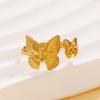 Super Fairy Adjustable Butterfly Stainless Steel Ring for Women - Cute Animal Design
