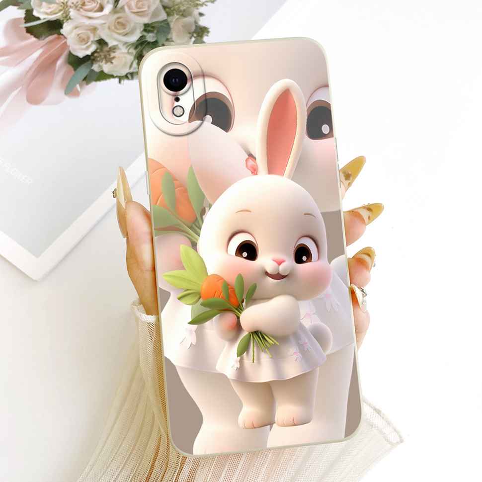 For IPhone XR Case Silicone Soft Shockproof Cartoon Pattern Phone Casing For IPhoneXR A2105 A1984 A2107 A2108 Case Back Cover