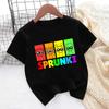 Cartoon Kids T Shirt Funny Girls Summer Tops Baby Boys Clothes Black Children Short Sleeve T-shirts