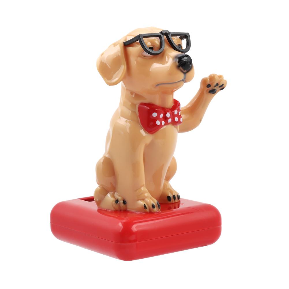 Solar Powered Swing Waving Dog Adorable Home Decor Car Accessories Table Ornament(#1)