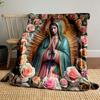 Our Lady of Guadalupe Rose Blanket bedroom Blanket for Livingroom Couch lunch break Soft throw for Friend's festival Gift