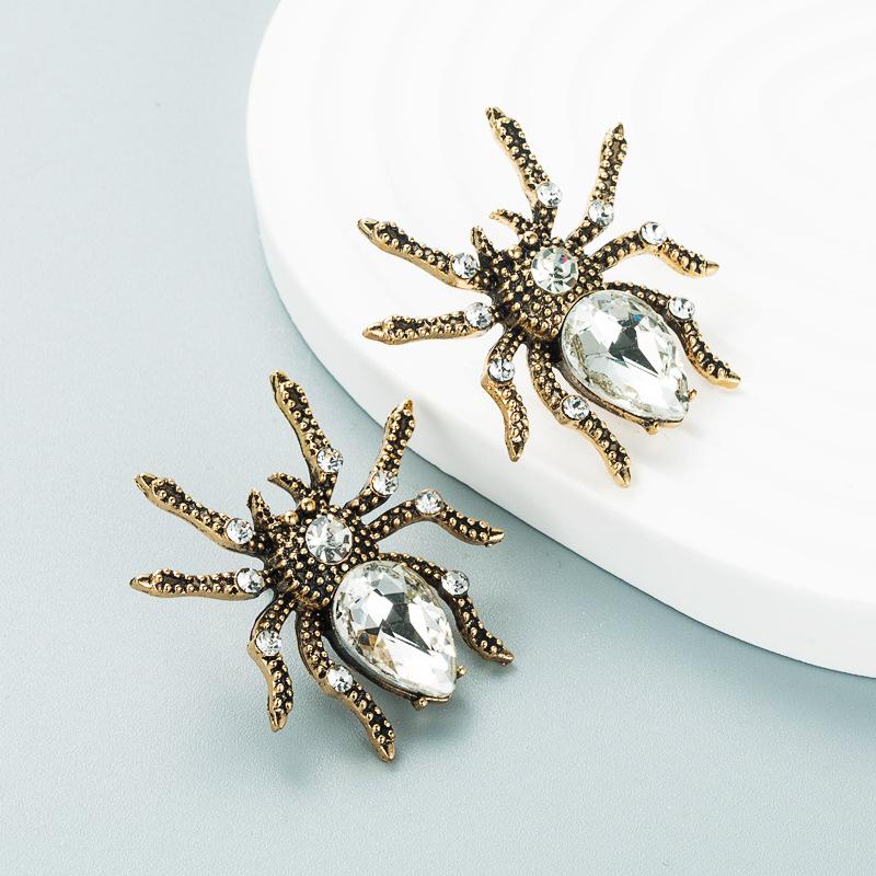 Women Funny Drop Earrings Titanium Steel Alloy Pendant Earrings Acrylic Colorful Crystal Spider Geometric Ear Ornaments