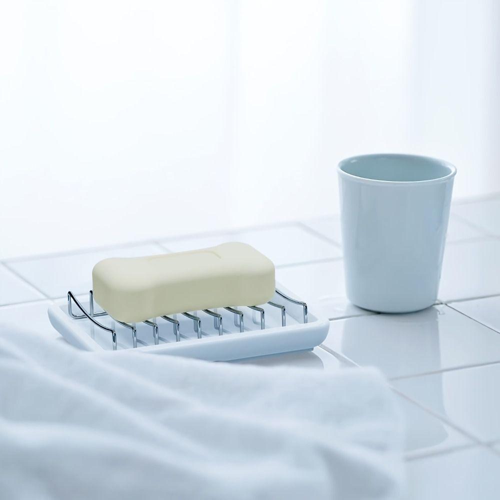 Multi-function Ceramic Soap Dish Stainless Steel Drain Holder Fashion Cup Holder Baby Bottle