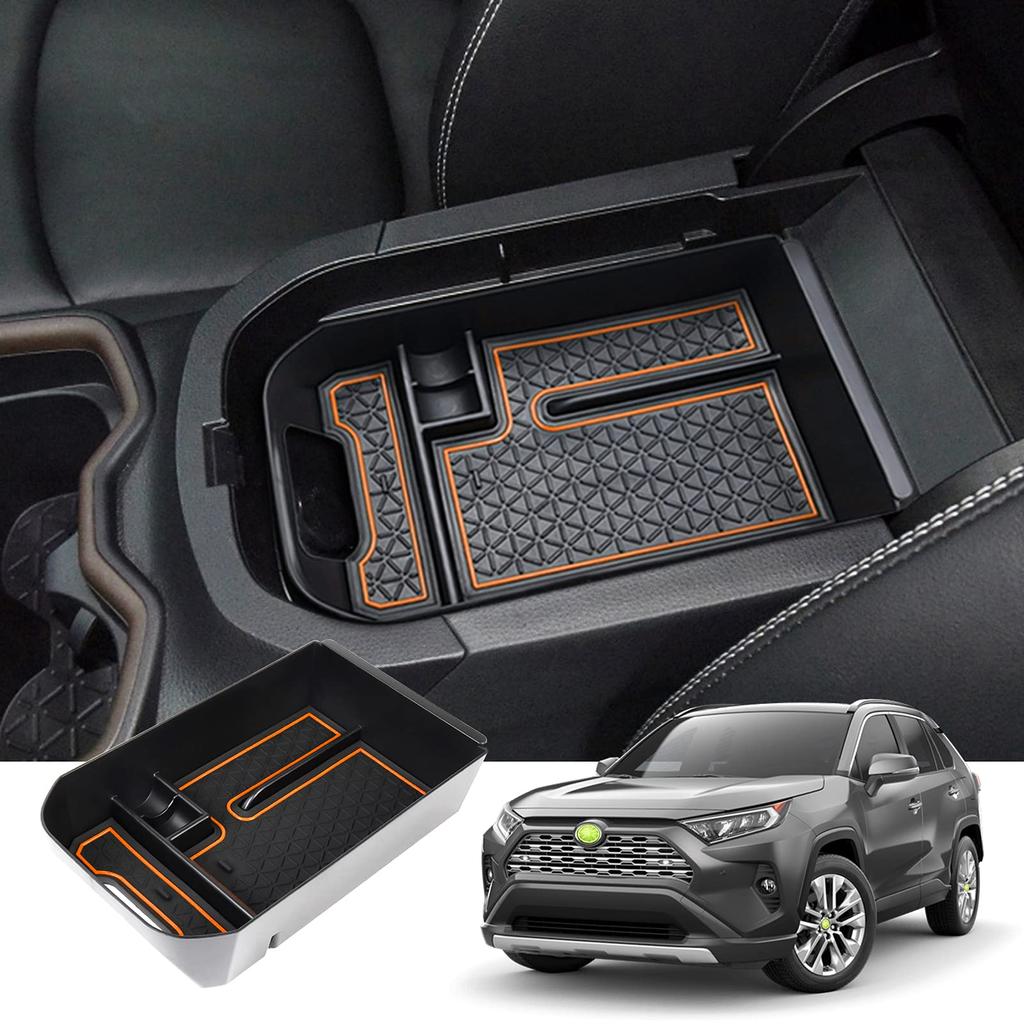 HUAHAO Center Console Box for the New Toyota RAV4 RAV4 Center Console Small Item Interior Gap Car Storage Box with USB Charging No Rattle (50 Series),