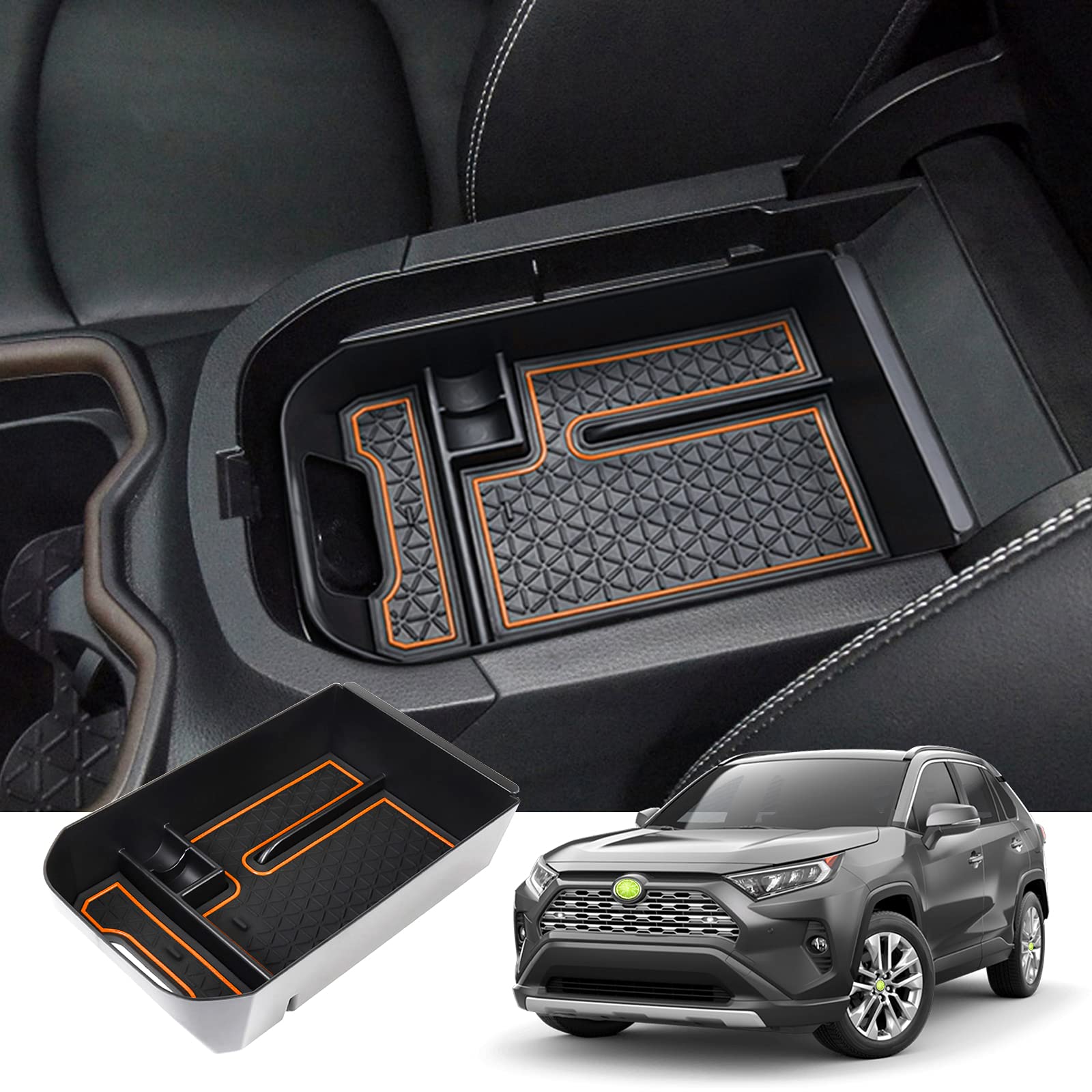 

HUAHAO Новый Toyota RAV4 RAV4 PHV 50 Серии Эксклюзивный Бокс Центральной Консоли Подставка Центральной Консоли Детали Интерьера Аксессуары Хранение Мелких Предметов Материал ABS оранжевый