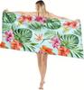 1 Stück Handtuch Tropischer Stil Flamingo Blatt Muster für Geschenke Schnelltrocknendes Strandhandtuch Für Yoga Tourismus Strand GYM Camping Schwimmen