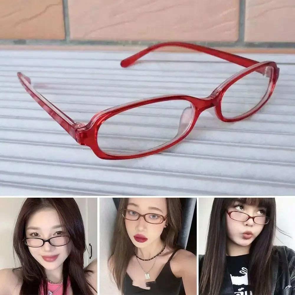 Y2K Style Women Fashion Square Glasses Retro Oval Small Frame Eyewear Ultralight Anti Radiation Computer Office Eyeglasses