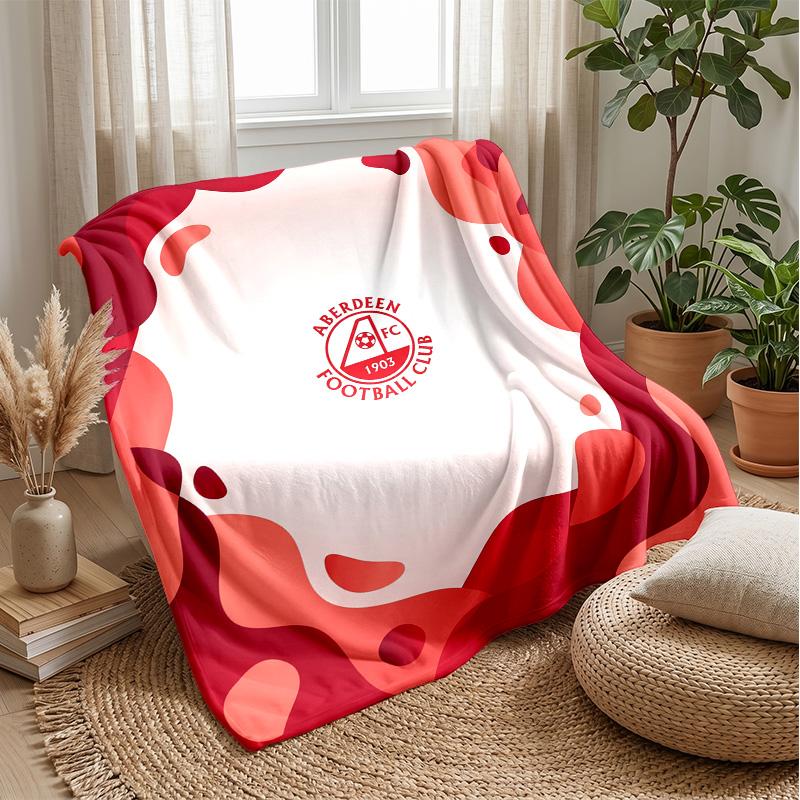 Coperta in Morbido Pile di Flanella Aberdeen FC Leggera Accogliente Calda Coperta Plaid per Divano Letto Arredamento Casa