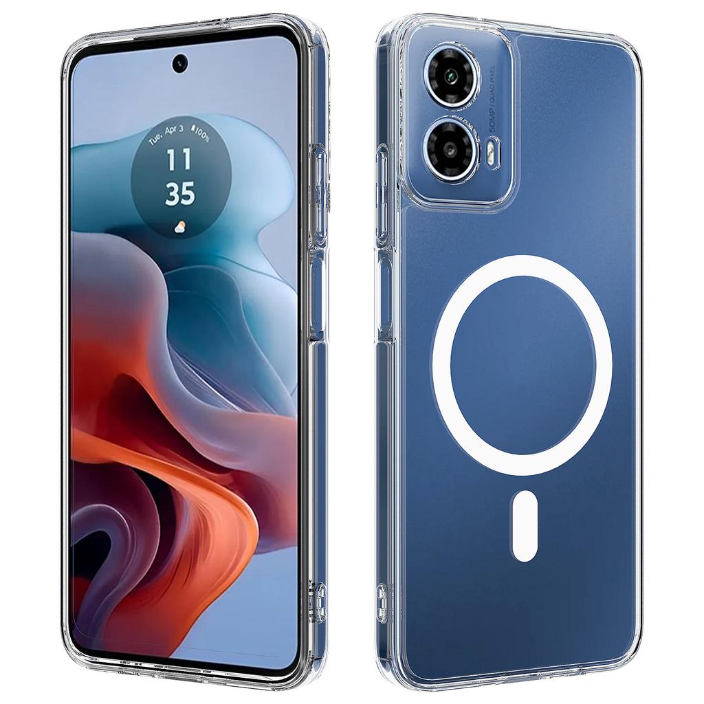 For Motorola Moto G45 5G/Motorola Moto G34 5G Clear Phone Case Compatible with MagSafe TPU+Acrylic Back Cover