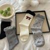 2Pairs Dot Sweet Tube Socks Kawaii Socks Women Casual Bowknot Ruffle Socks  Streetwear