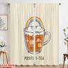 2pcs 2D flat printing Window Drapes Positive Rainbow Cloud Tea 100% Polyester Without Electricity 0 for gold wall decor
