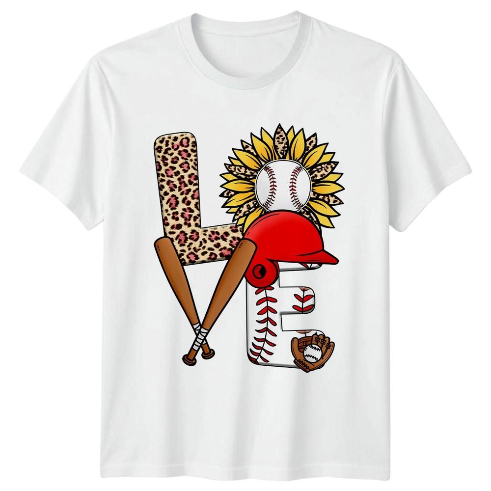 Love Unisexs TShirt Baseball Mom Sunflower Mothers Day Gift For Her S