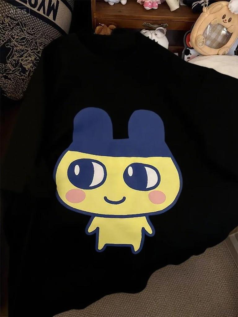 Japanese Women's Electronic Pet T-shirt Cute Cartoon Pattern T-shirt Korean Harajuku T-shirt Y2K Women's Clothing Graphic Y2K