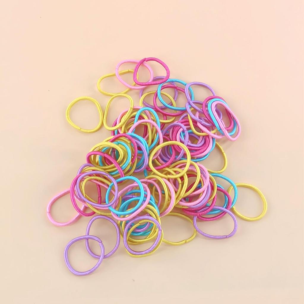 Girls Colorful Hair Bands Set Nylon Elastic Rubber Band Satin Scrunchies Children Ponytail Holder Kids Hair Accessories